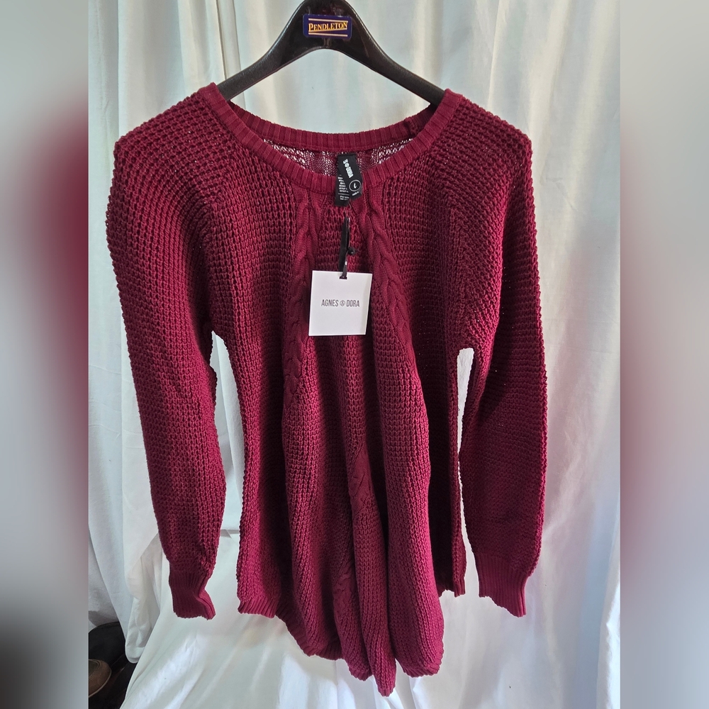 Agnes & Dora Burgundy Sweater